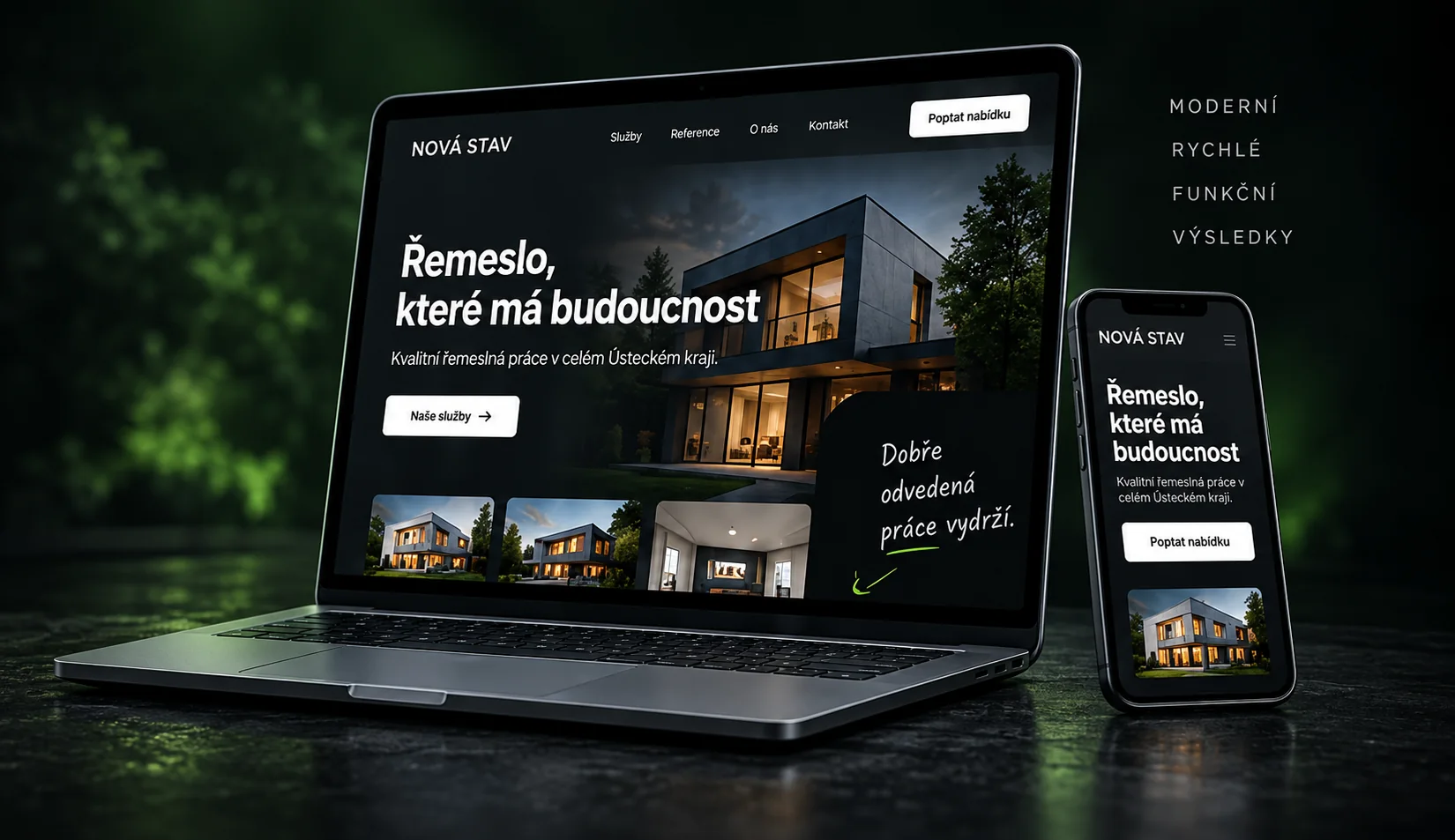 Ukázka moderního webu pro řemeslnickou firmu